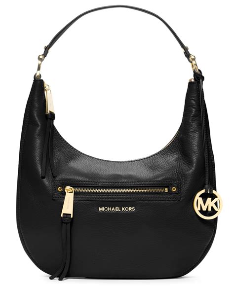 small zipper black michael kors purse|Michael Kors black shoulder handbags.